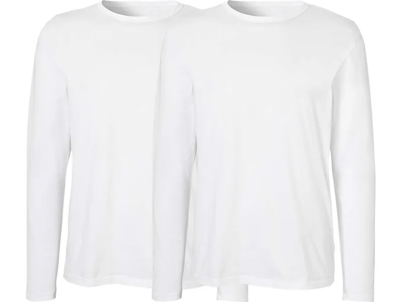 Neutral Neutral 2er-Pack Bio-Herren-Langarmshirt mit Rundhalsausschnitt, weiß, Gr. M – Produktbild 1 von 1