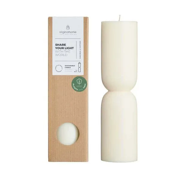 Originalhome Originalhome Nachhaltiges Kerzengeschenk: Handgegossene vegane Designkerze - Organic L,, Wollweiß, – Produktbild 1 von 3