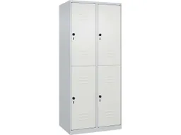 C+P C+P Doppelstock-Spind Classic PLUS, 4 Fächer, 1850x800x500mm, Lichtgrau/Verkehrsweiß – Produktbild 1 von 1