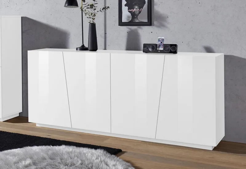 Home affaire Sideboard Vega, Kommode mit 4 Türen, Breite 200 cm, Weiß, – Produktbild 1 von 5