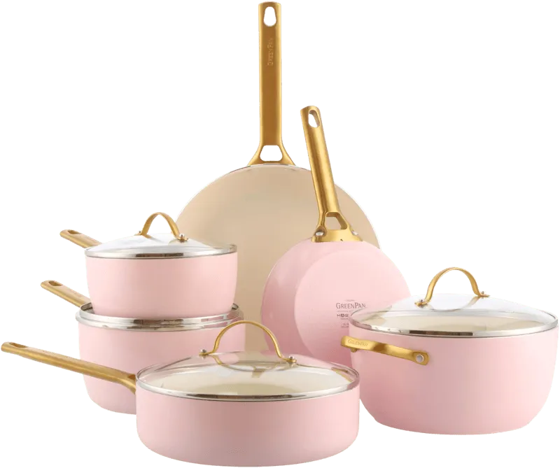 Greenpan Greenpan Pfannen- & Topfset "Padova Reserve" 6er-Set, Rosa, – Produktbild 3 von 3
