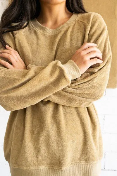 TIRALAHILACHA TIRALAHILACHA Gilda terry sweatshirt raglan sleeves, Beige, – Produktbild 3 von 4