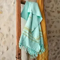 Karawan authentic Karawan authentic Fouta DHOTI GARDEN aus Bio-Baumwolle, 90 x 160 cm, Turkuaz, – Produktbild 1 von 1