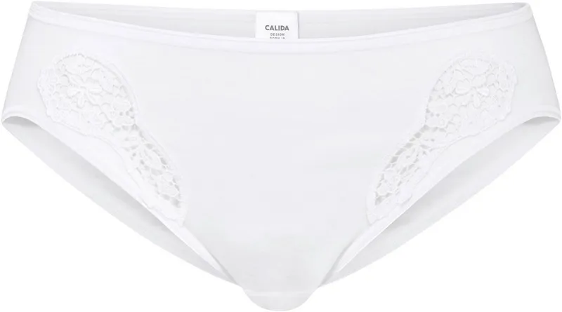 CALIDA CALIDA Minislip Feminin Sense Spitze, Interlock-Qualität, elastisch, Pure Cotton, naht- & saumfrei, Weiß, – Produktbild 1 von 5