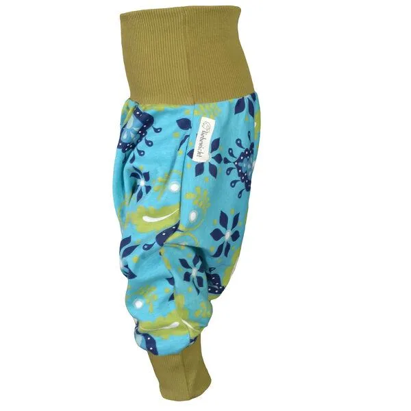 liebewicht liebewicht Yogahose Pumphose Bio Jersey "Blütenregen" mit Bündchen nach Wahl, Bunt/grün, – Produktbild 2 von 4