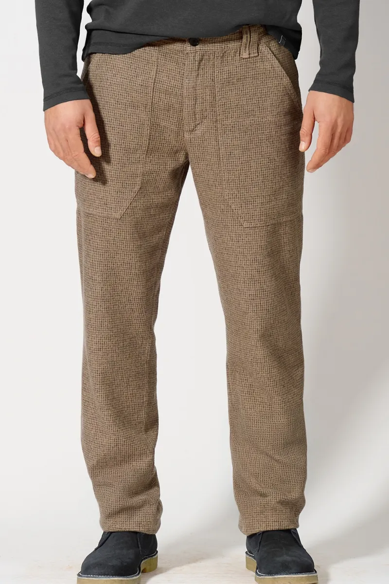 HempAge Hempage Herren vegan Hose Mit Hahnentrittmuster Shitake Braun, Braun, – Produktbild 2 von 2