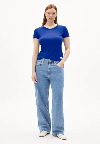 ARMEDANGELS ARMEDANGELS KARDAA Damen Ripp-T-Shirt aus Bio-Baumwoll Mix, Lapis blue, – Produktbild 4 von 4