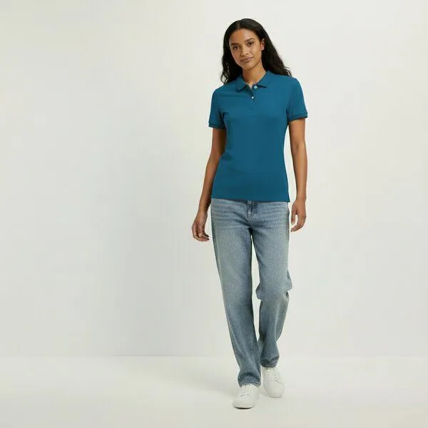 YTWOO YTWOO Damen Piqué-Poloshirt Midweight, Blue sapphire, – Produktbild 1 von 3