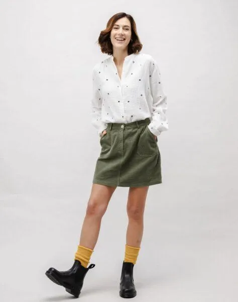 Brava Fabrics Brava Fabrics Corduroy Short Skirt Stein Grün – Produktbild 3 von 4