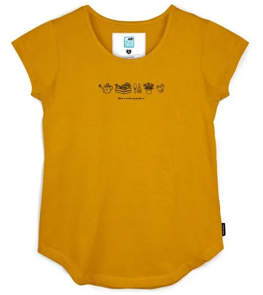 Gary Mash GARY MASH Shirt Asheville Home is where my garden is aus Bio-Baumwolle, Gelb, – Produktbild 1 von 4