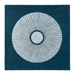 Veskor Cassiopeia Veskor Cassiopeia CENTRAL SUN Sonnen Linoldruck | 22 × 22 cm | Petrolblau – Produktbild 1 von 1
