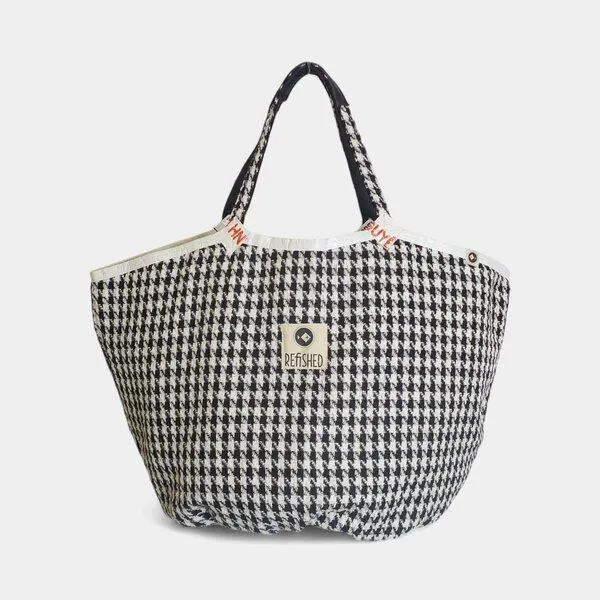 REFISHED fair fashion REFISHED fair fashion Tasche 'SOULMATE TWEED', #tweed schwarz-weiß, – Produktbild 1 von 5