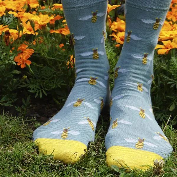 Fräulein Prusselise Fräulein Prusselise Biene Socke blau gelb bunt – Produktbild 4 von 4