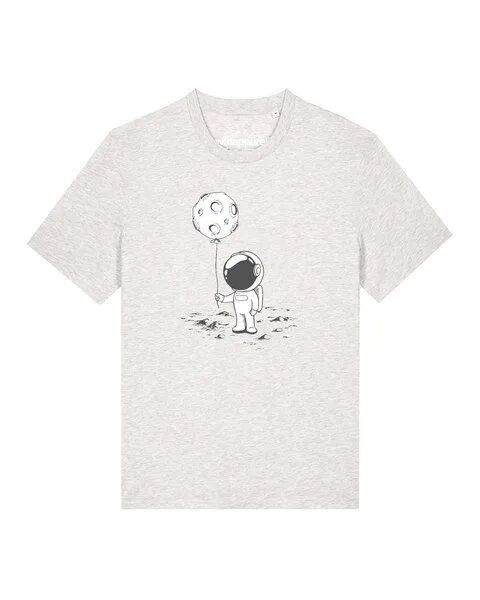 watapparel watapparel T-Shirt Unisex Kleiner Astronaut mit Luftballon, Cool heather grey, – Produktbild 1 von 2
