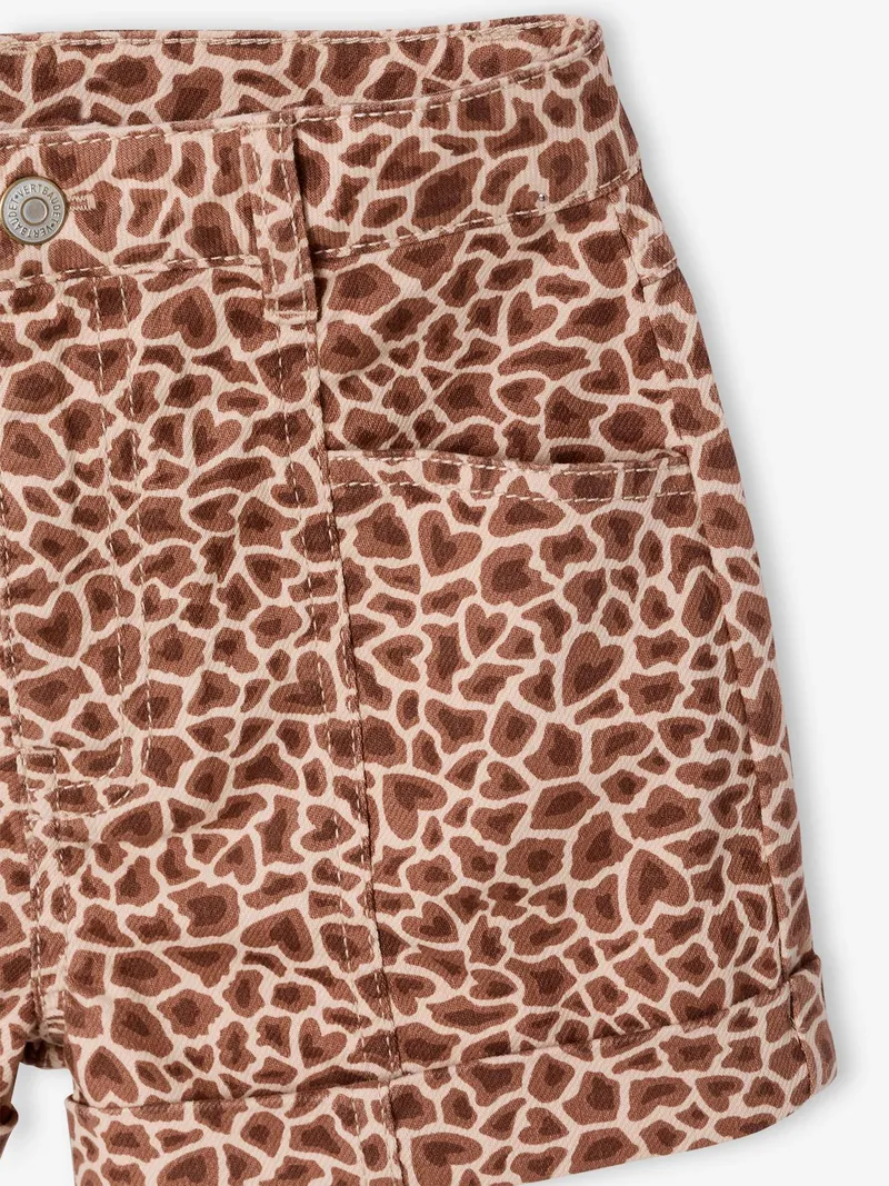 Vertbaudet Short aus Twill mit Giraffen-Muster allover Mädchen, Beige animalprint, – Produktbild 4 von 4