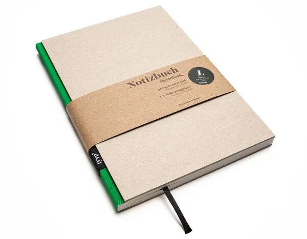 tyyp tyyp Notizbuch A5 – 100% Recyclingpapier – handmade in Germany – BerlinBook, Grün, – Produktbild 1 von 4