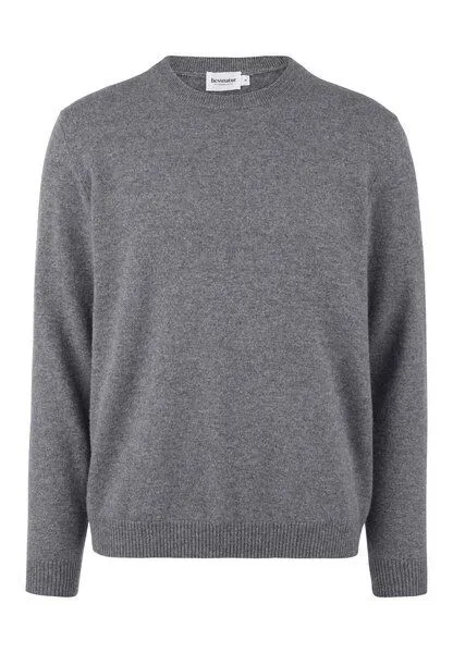 hessnatur hessnatur Strickpullover Regular aus Cashmere mit Recyclinganteil, Grau, – Produktbild 3 von 4