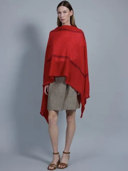 Susan's Fashion Susan's Fashion roter Mohairschal Theresa, Rot, – Produktbild 2 von 4