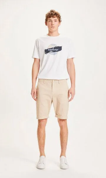 KnowledgeCotton Apparel KnowledgeCotton Apparel Shorts - CHUCK regular chino poplin shorts, Grau (light feather gray), – Produktbild 1 von 3