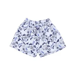 Walkiddy Kinder Shorts Bio-Baumwolle GOTS „Blue Birds and Flowers“ – Walkiddy, kurze Hose mit elastischem Bund, weich, bequem und sommerlich leicht, ideal für warme Sommertage – Produktbild 1 von 1