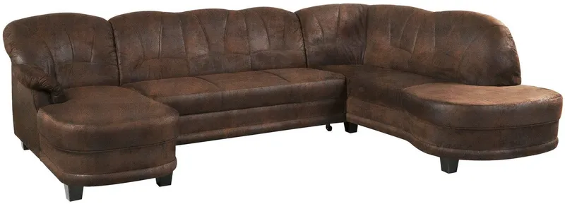 Home affaire Wohnlandschaft Camelita, viel Platz, bequem und zeitlos, Breite 289cm, U-Form, wahlweise mit Bettfunktion, Braun, – Produktbild 3 von 5