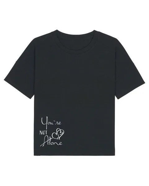 Human Family Human Family Kastenförmiges Bio Damen T-Shirt "Mood - You´re Not Alone" in 3 Farben, Schwarz, – Produktbild 1 von 3