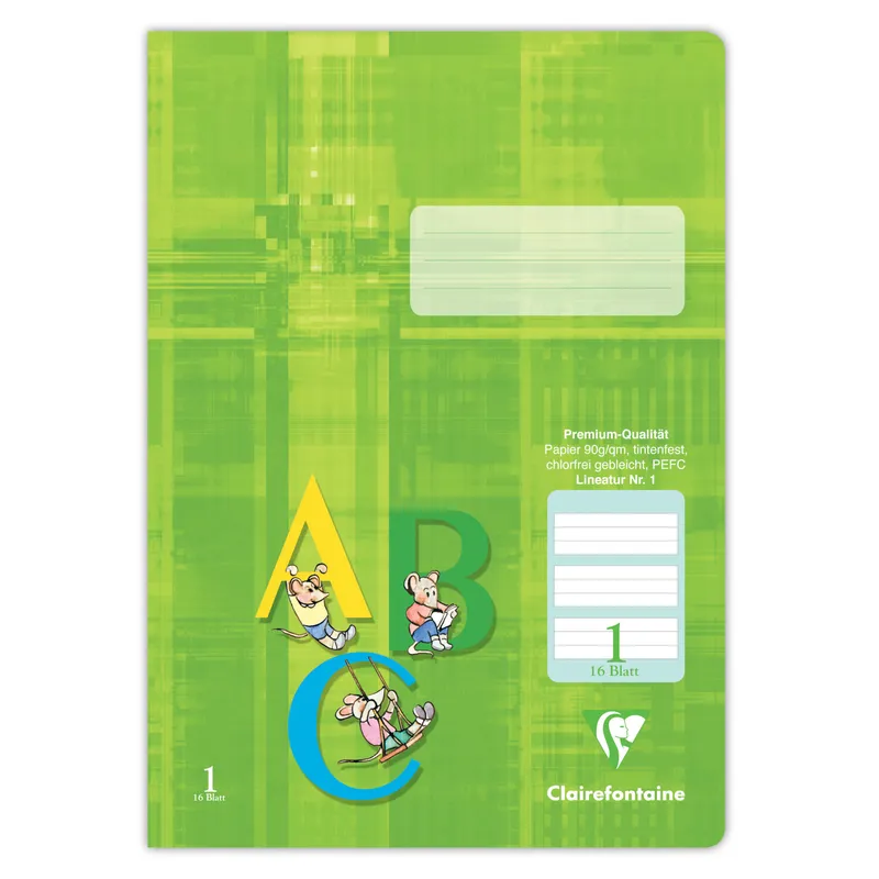 Clairefontaine Clairefontaine Schulheft Zitrusgrün A4 liniert 16 Blatt, Grün, – Produktbild 1 von 1