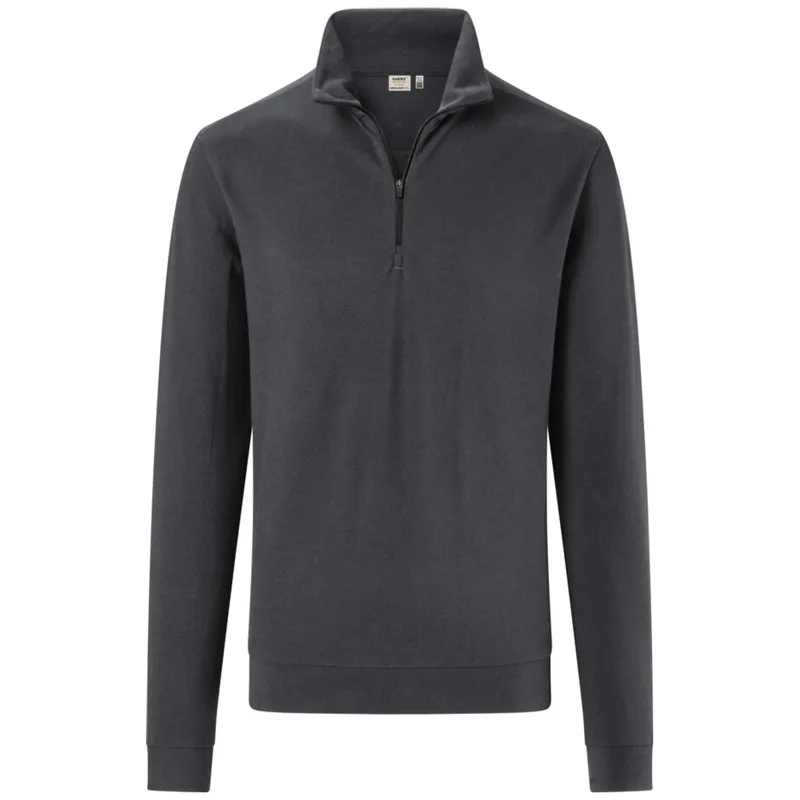 HAKRO HAKRO Zip-Longsleeve Piquè ECO #535 Gr. L karbongrau – Produktbild 1 von 1