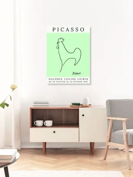 Photocircle Photocircle Poster / Leinwandbild - Picasso Hahn – grün – Produktbild 3 von 4