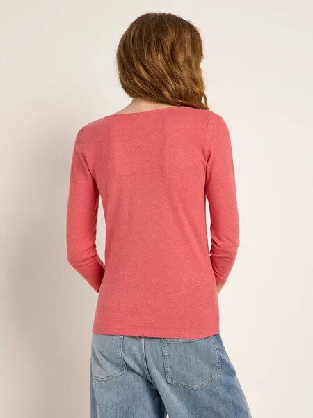 LANIUS LANIUS Wasserfallshirt (OCS) aus Hanf und Bio-Baumwolle, Lipstick, – Produktbild 3 von 4