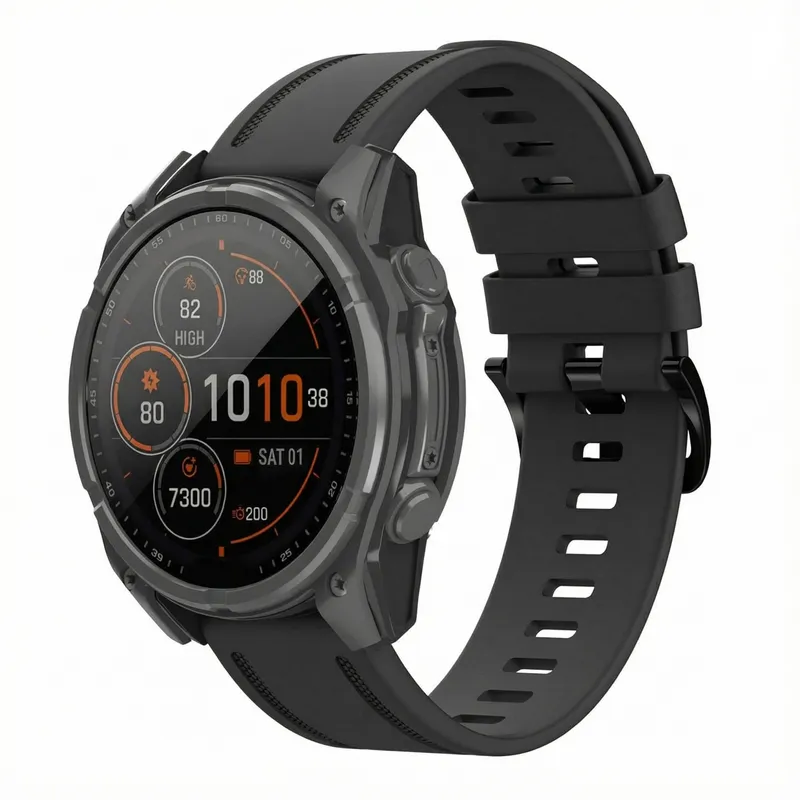 imoshion imoshion QuickFit® Line Silikonarmband - Garmin QuickFit® 20 mm Anschluss, Schwarz, – Produktbild 1 von 1