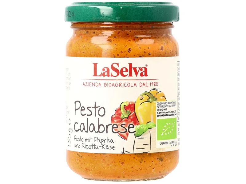LaSelva LaSelva Bio-Pesto "Calabrese", mit Paprika und Ricotta, 135 g – Produktbild 1 von 1