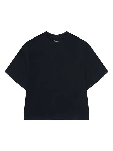 KnowledgeCotton Apparel KnowledgeCotton Apparel Lockeres T-Shirt aus Bio-Baumwolle, Blau-night-sky, – Produktbild 1 von 3