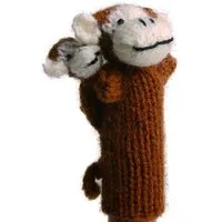 El Puente El Puente Gestrickte Fingerpuppe "Affe mit Kind" | Fair Trade & Handmade aus Peru – Produktbild 1 von 1