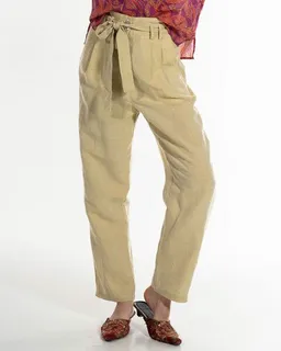 Alma & Lovis Alma & Lovis Knöchellange Paperbag-Hose aus Tencel und Leinen | Lin-Ten Paperbag – Produktbild 1 von 1