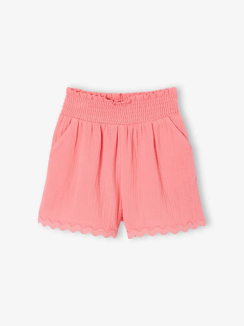 Vertbaudet Shorts mit Waffelstruktur Mädchen, Rosa, – Produktbild 2 von 3