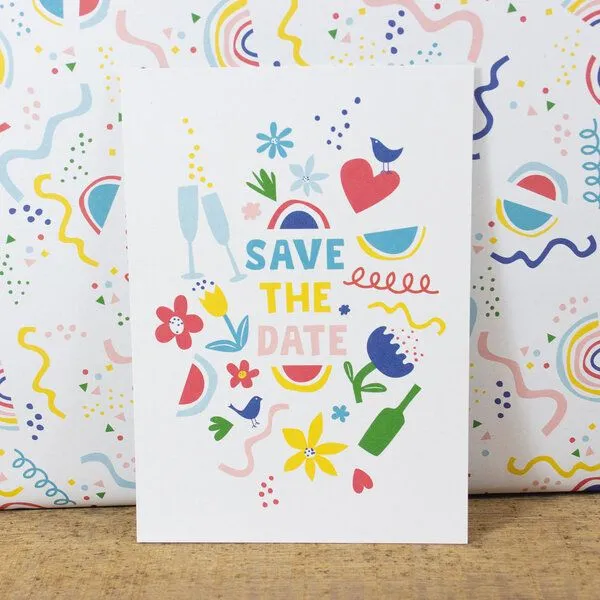 Bow & Hummingbird Bow & Hummingbird Postkarte Save the date – Produktbild 2 von 4