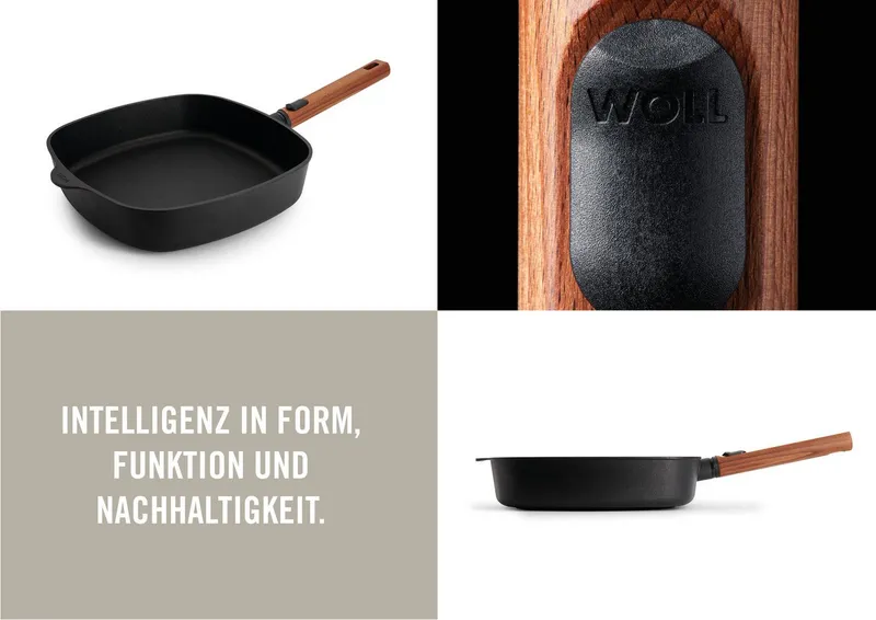 Woll Woll Bratpfanne MADE IN GERMANY - Eco Logic QXR Guss-Pfanne viereckig, Aluminiumguss (1-tlg), Diamond-QXR - Beschichtung, Schwarz, – Produktbild 2 von 5