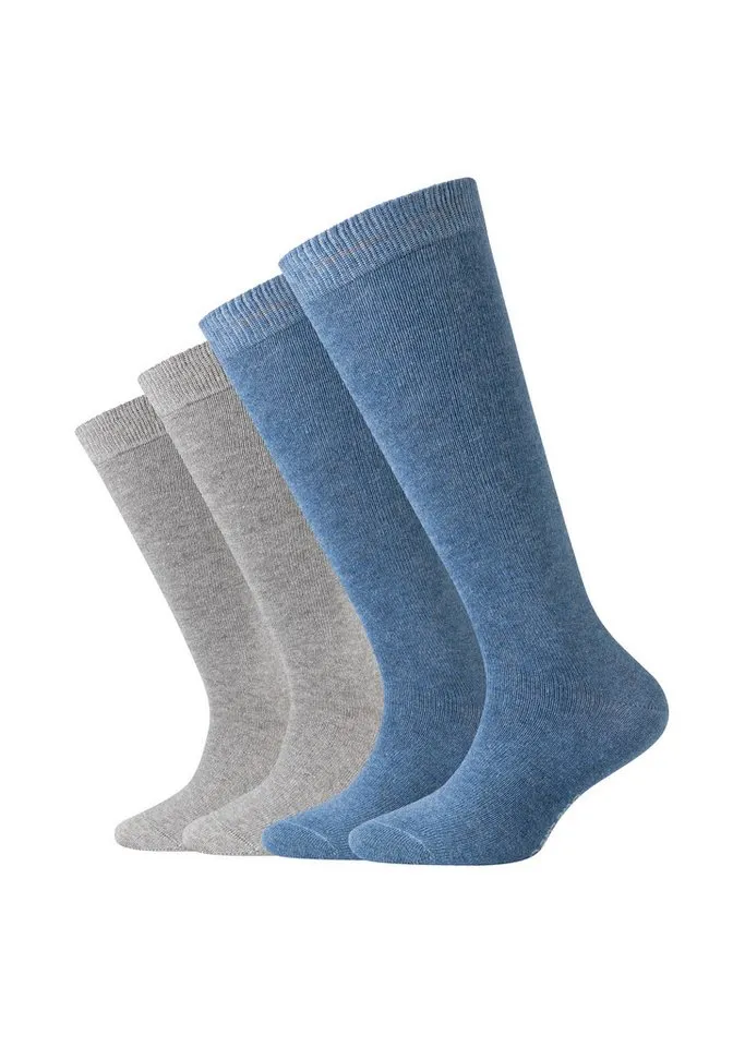 CAMANO CAMANO Kniestrümpfe ca-soft (4-Paar) mit hohem Baumwollanteil, Blau|grau, – Produktbild 2 von 4