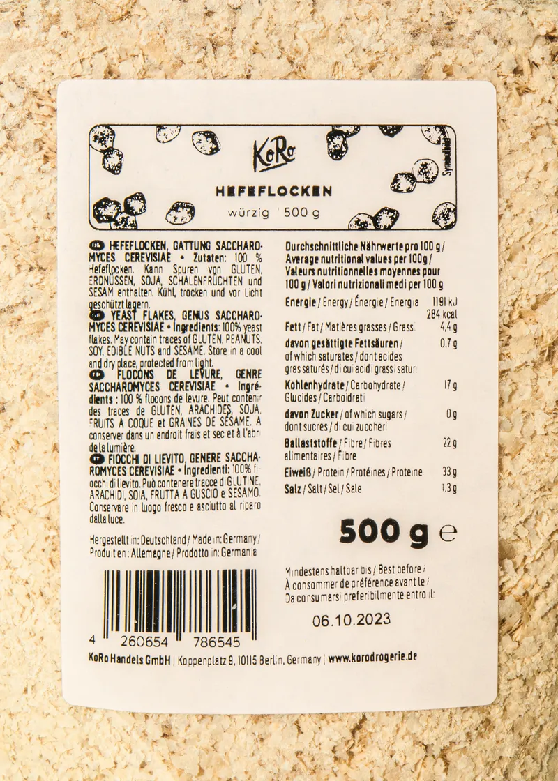 KoRo Hefeflocken 500 g – Produktbild 1 von 5