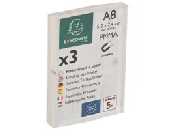 Exacompta 3er-Pack Exacompta Tischaufsteller "Exacryl" mit Magnetverschluss, (2x6mm) DIN A8 – Produktbild 1 von 1