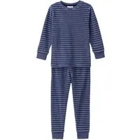 People Wear Organic People Wear Organic Frottée Pyjama, blau geringelt, Bio-Baumwolle – Produktbild 1 von 1