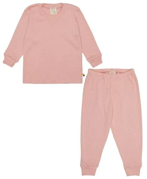 loud + proud loud + proud Babys & Kinder Schlafanzug, Pyjama Uni aus Feinripp, GOTS-zertifiziert, Powder/rosa, – Produktbild 2 von 4