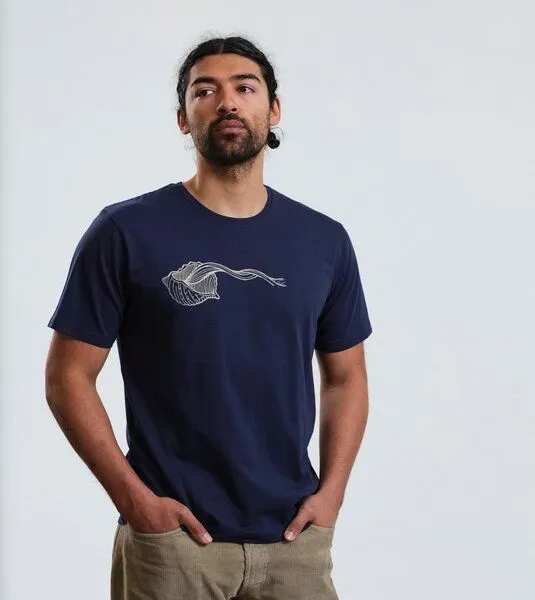 Gary Mash GARY MASH T-Shirt Muschel aus Biobaumwolle, Dunkelblau (blau), – Produktbild 3 von 4