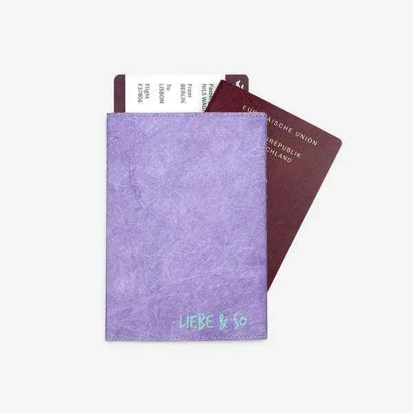 paprcuts paprcuts RFID Reisepasscover, Liebe & so (lila türkis), – Produktbild 1 von 4