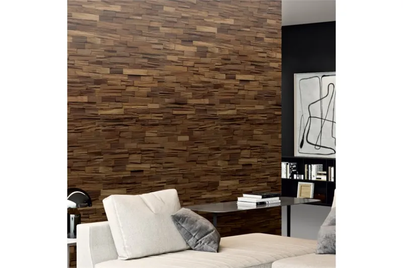 woodstore24 Wandverkleidung / Wandpaneele, Echtholz 3D, Bangkirai coffee, 500 mm (L) x 200 mm (B) x 18 mm (S), FSC 100%, TSUD-COC-001718-ZZ (0,5 m² / Paket) – Produktbild 1 von 1
