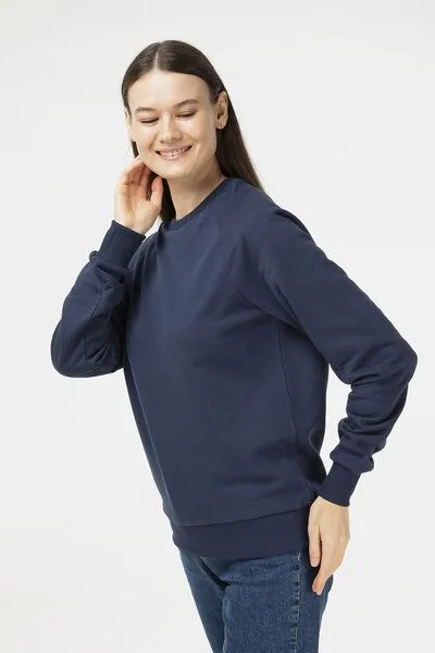 Evermind Evermind Unisex Sweatshirt aus Bio-Baumwolle, Dunkelmarine, – Produktbild 3 von 4