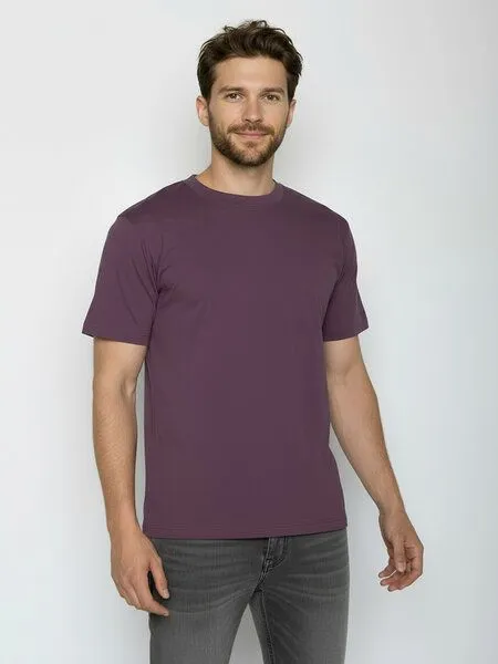 GreenBomb GREENBOMB Basic Fusion - Lässiges Oversize-T-Shirt aus Bio-Baumwolle / GOTS / Fair & Vegan, Lila (berry bark), – Produktbild 1 von 4