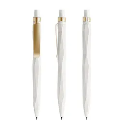 prodir prodir® Druckkugelschreiber QS20 PMS Push, blaue Mine, weiß/gold, Weiß / gold, – Produktbild 1 von 1