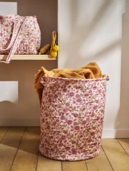 Vertbaudet Aufbewahrungskorb mit Blumenprint LATIKA gesteppt Wäschekorb Kinder – Produktbild 1 von 1